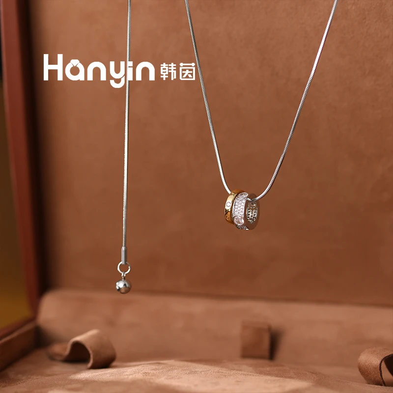 铜合金项链 80cm撞色满镶蛮腰路路通泡泡蛇骨毛衣链项链