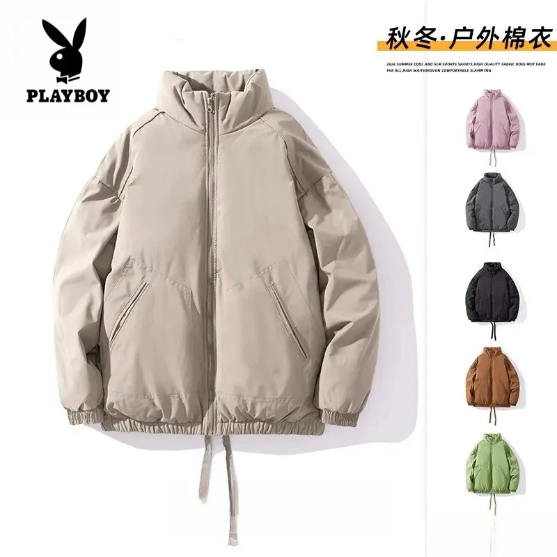 花花公子棉衣男款2025秋冬季新款宽松立领加厚保暖面包棉服外套男