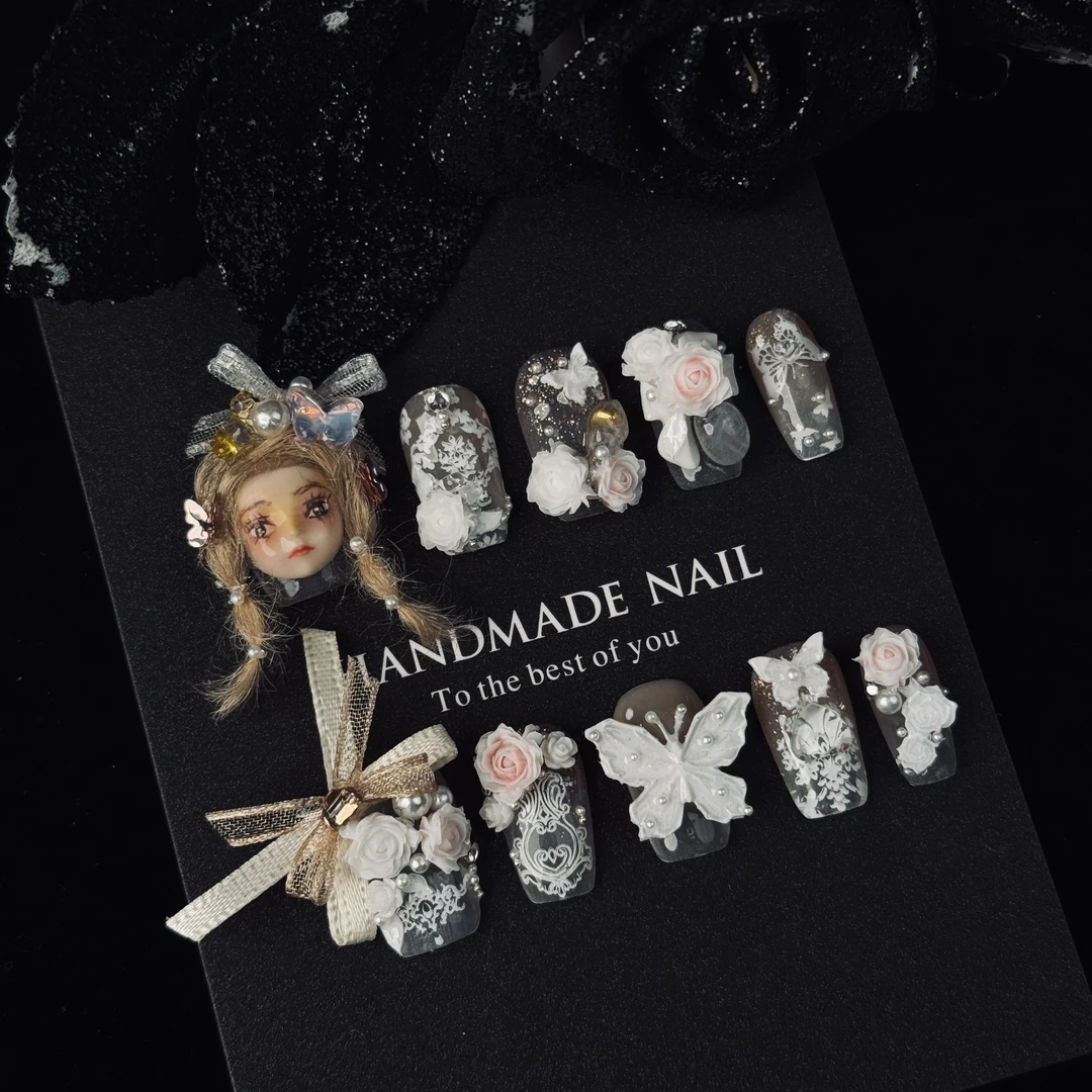 【洋娃娃】重工娃娃头高级感显白精致纯手工穿戴甲