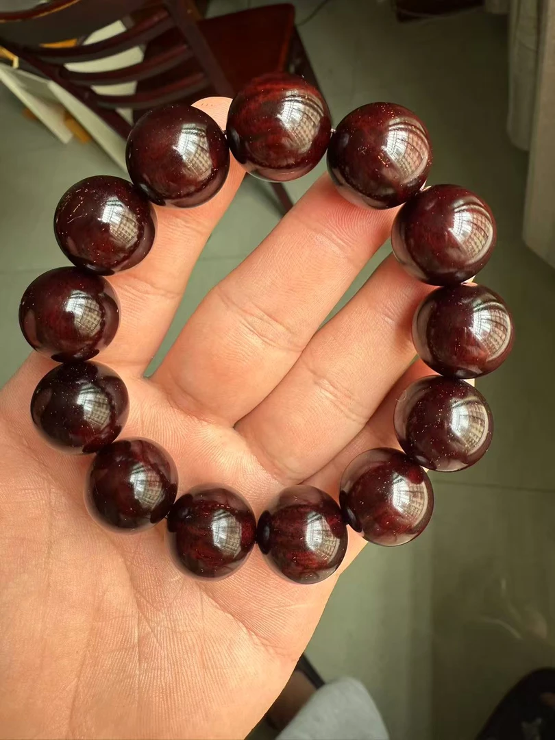 1.8手串印度小叶紫檀带星高油密泥料单圈男款