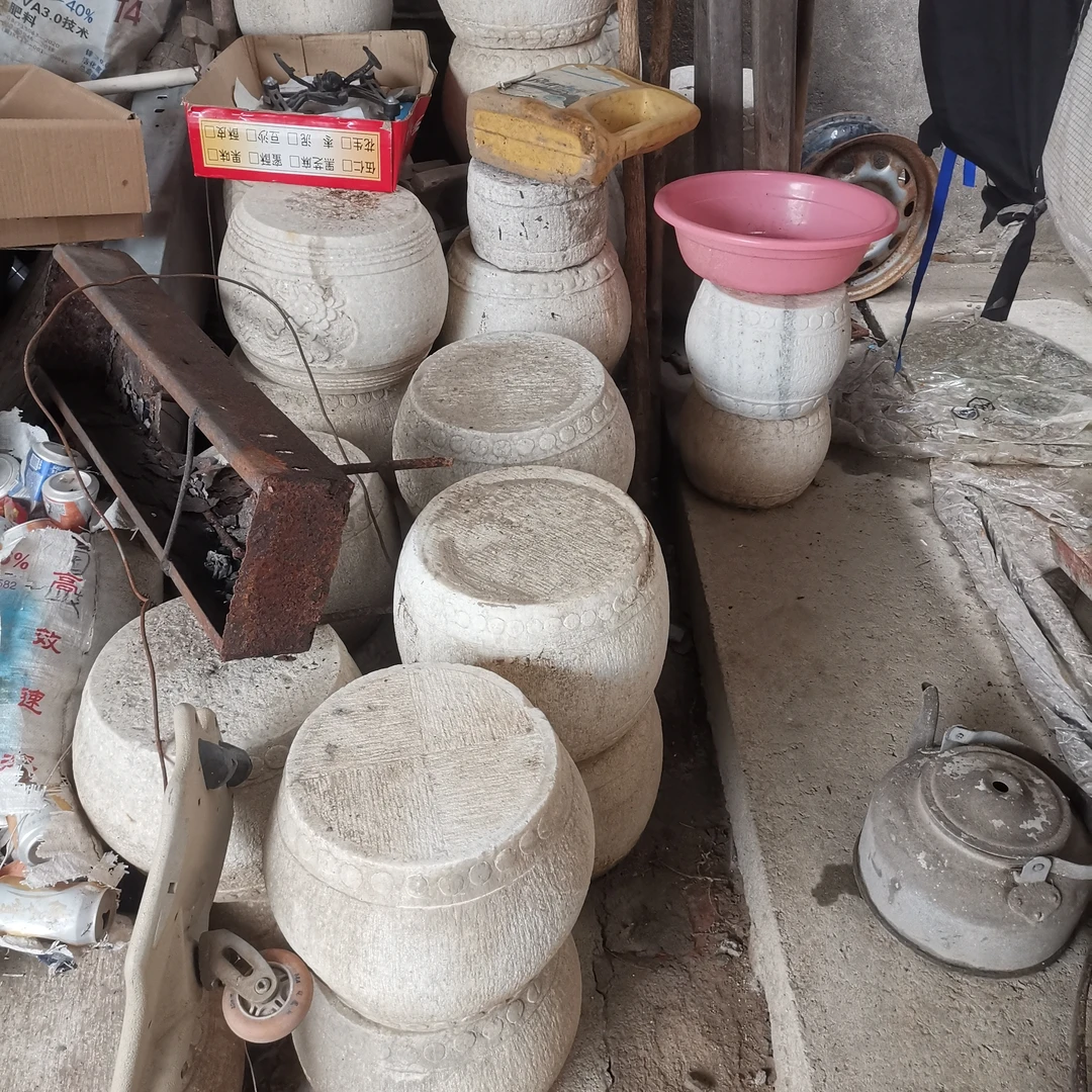 老石鼓柱墩旧石墩适用于古建筑木柱底座