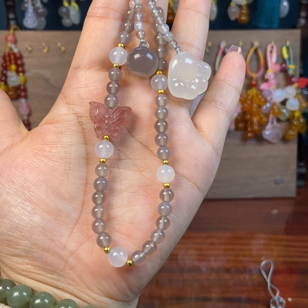 新品高级灰精致手机链