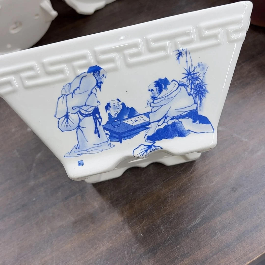 紫砂花盆259号瑕疵底脚裂纹边不直处理介意勿拍