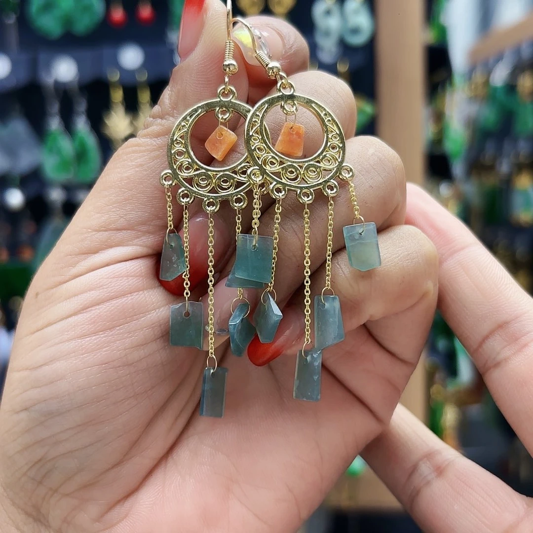 翡翠未镶嵌耳饰耳坠