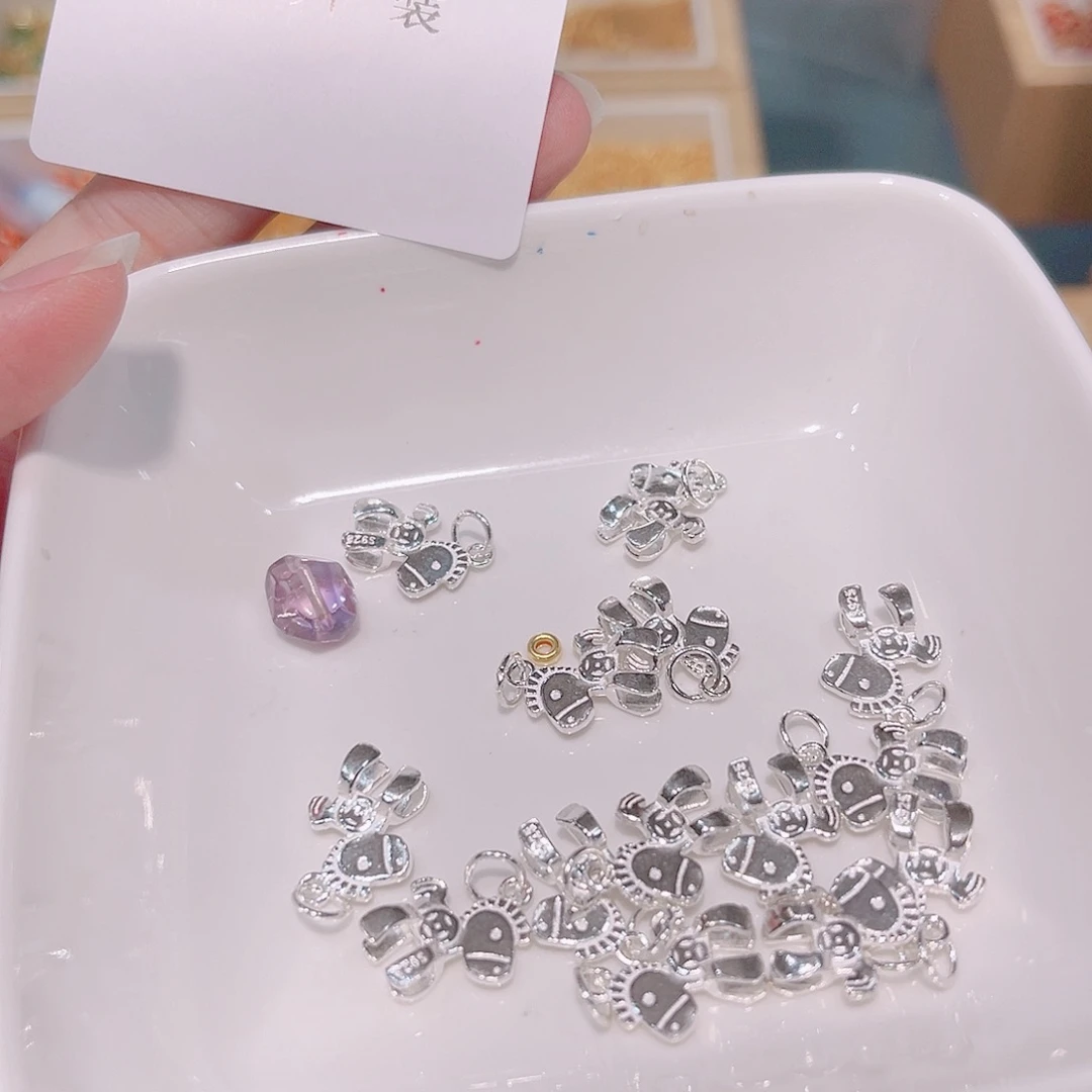 水晶珠宝半成品银S925镶嵌41 。