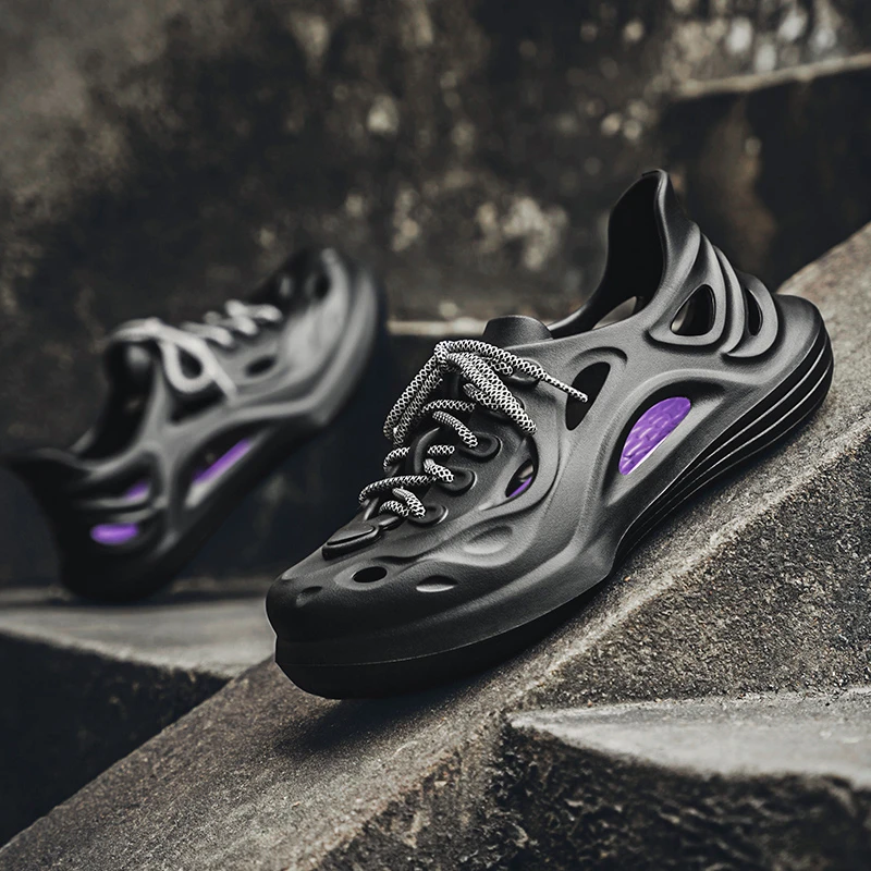 夏季涉水凉鞋洞洞男女包头金属缓震透气户外溯溪鞋2025新款波浪鞋