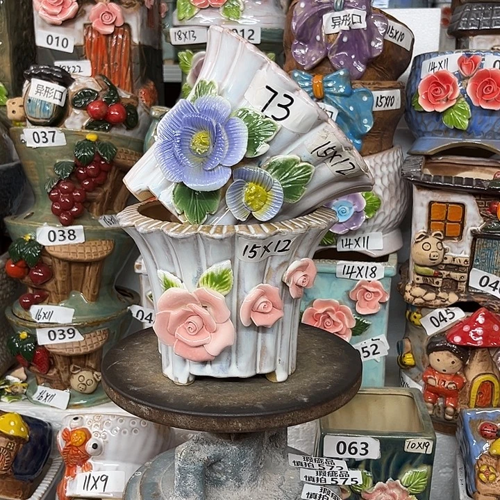 紫砂花盆粗陶材质多肉花盆