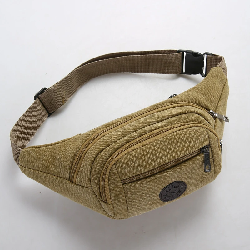 帆布腰包韩版男士时尚潮单肩斜挎包休闲运动迷你胸前骑行包手机包