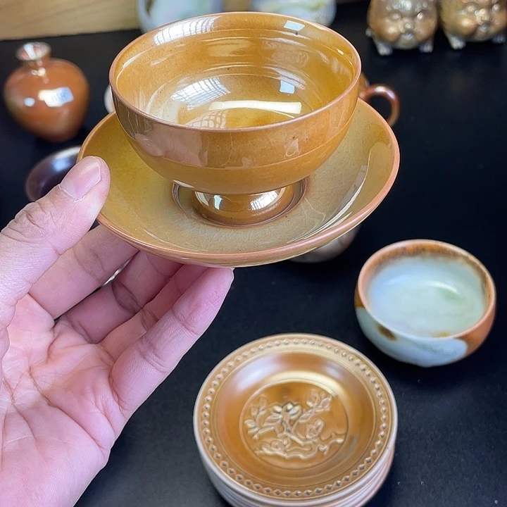 波***波燃薪柴烧茶器志野杯