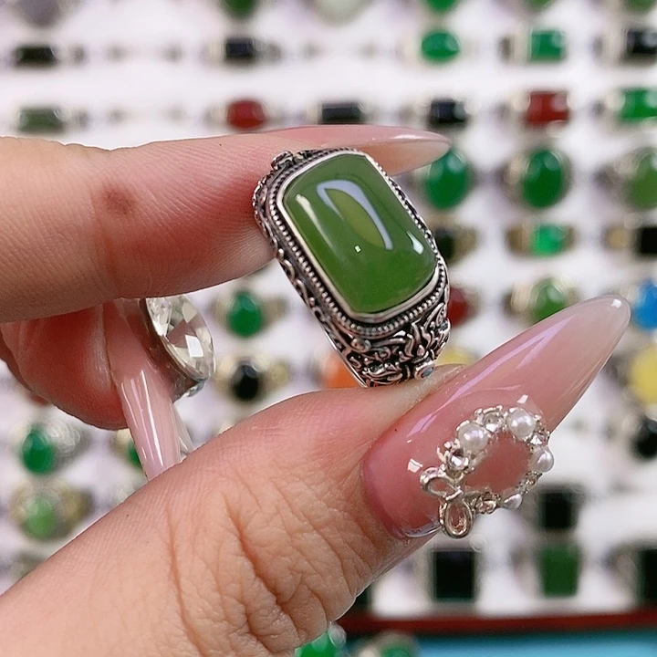 银S925镶嵌戒指玛瑙/玉髓