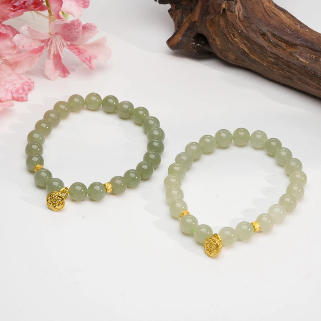 【小北珠宝】和田玉DIY单圈手串约7.5mm+【多样性发一件】4-BH10X1035