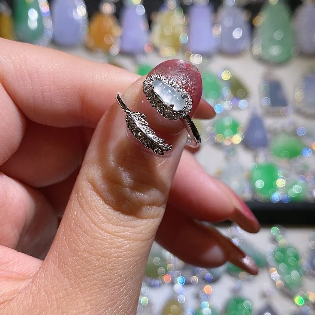 翡翠银S925镶嵌颈饰天然翡翠