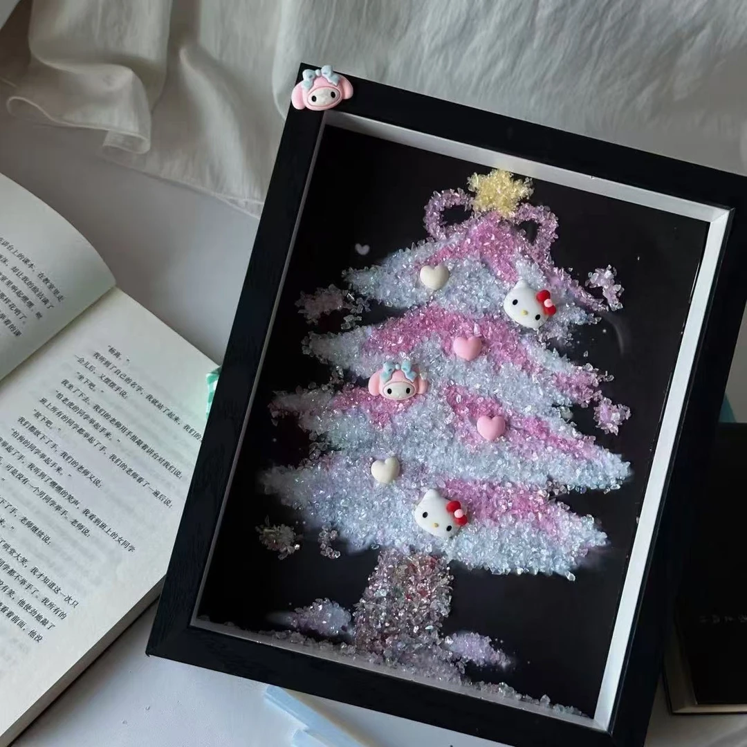 圣诞节新款精致水晶碎石相框diy材料包创意制作礼物送闺蜜女友