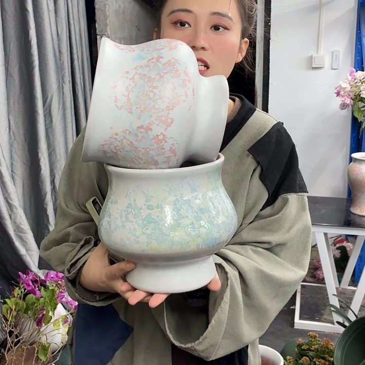 17×19 -粗陶花盆有孔-买买买