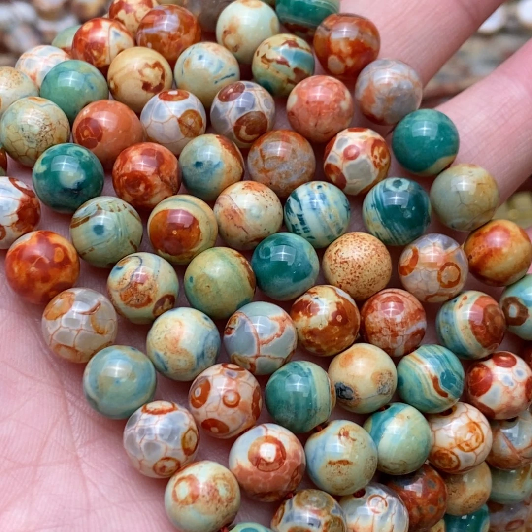 未镶嵌玛瑙/玉髓珠宝半成品敦煌玛瑙10mm一条