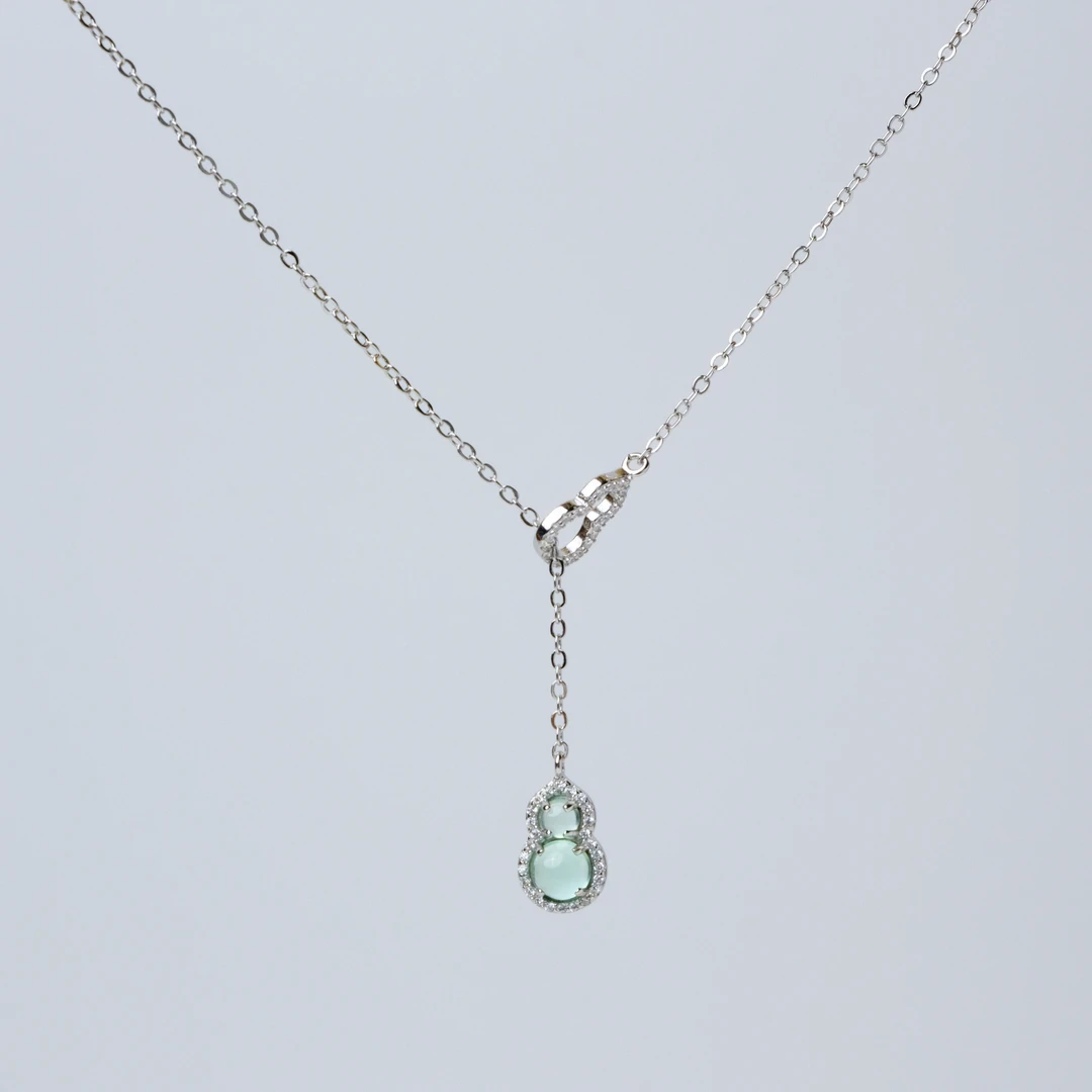 铜合金项链 【Q-10028】冰蓝葫芦项链