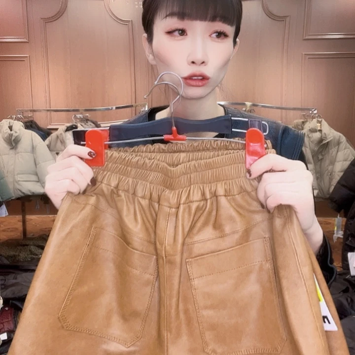 90……100斤皮短裤，