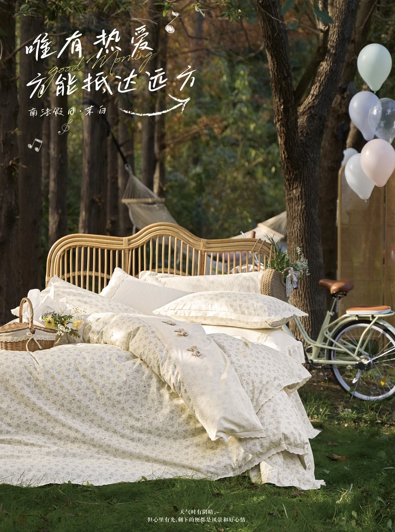 【设计师款-蕾丝花边蝴蝶结】纯棉四件套100%纯棉家纺床上用品床单