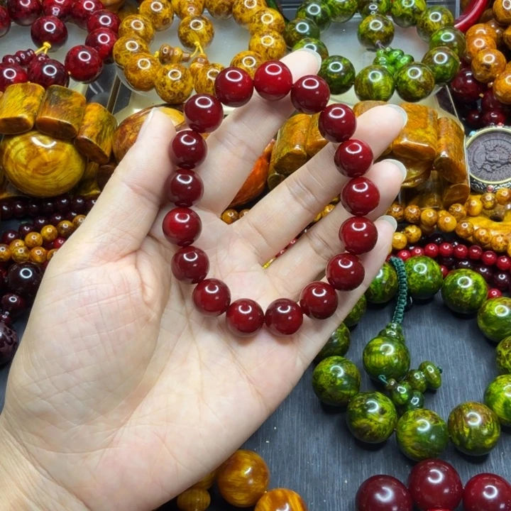 松木琥珀木文玩手串