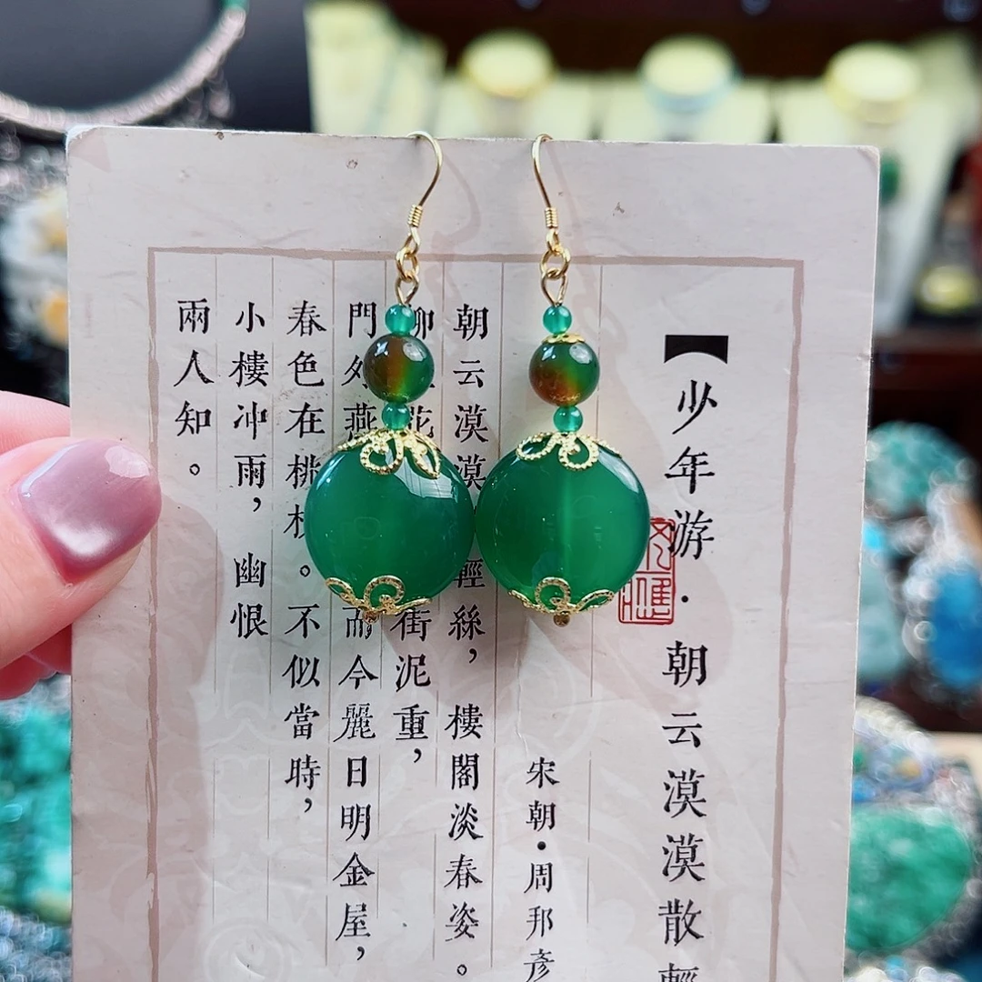 玛瑙未镶嵌挂件锦象原创设计款式耳环