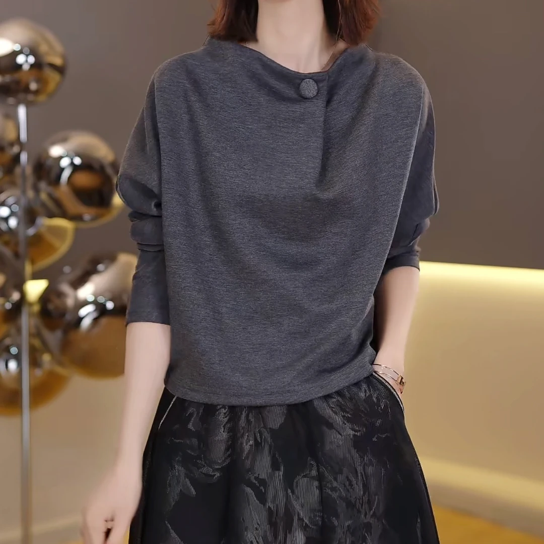 设计感时尚气质秋季新款女长袖打底2025秋装洋气显瘦百搭上衣