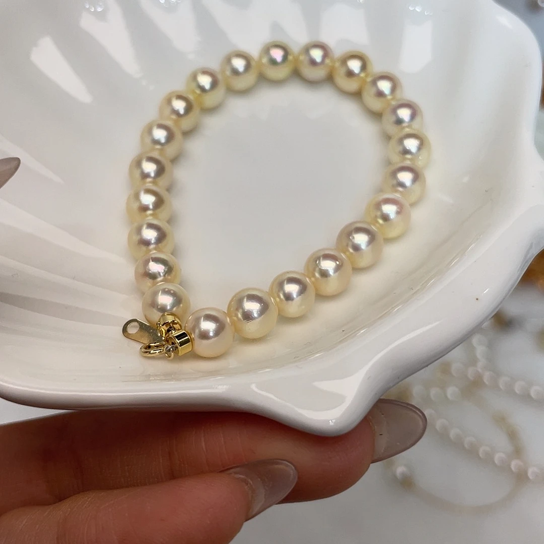 18K金镶嵌海水珍珠手绳