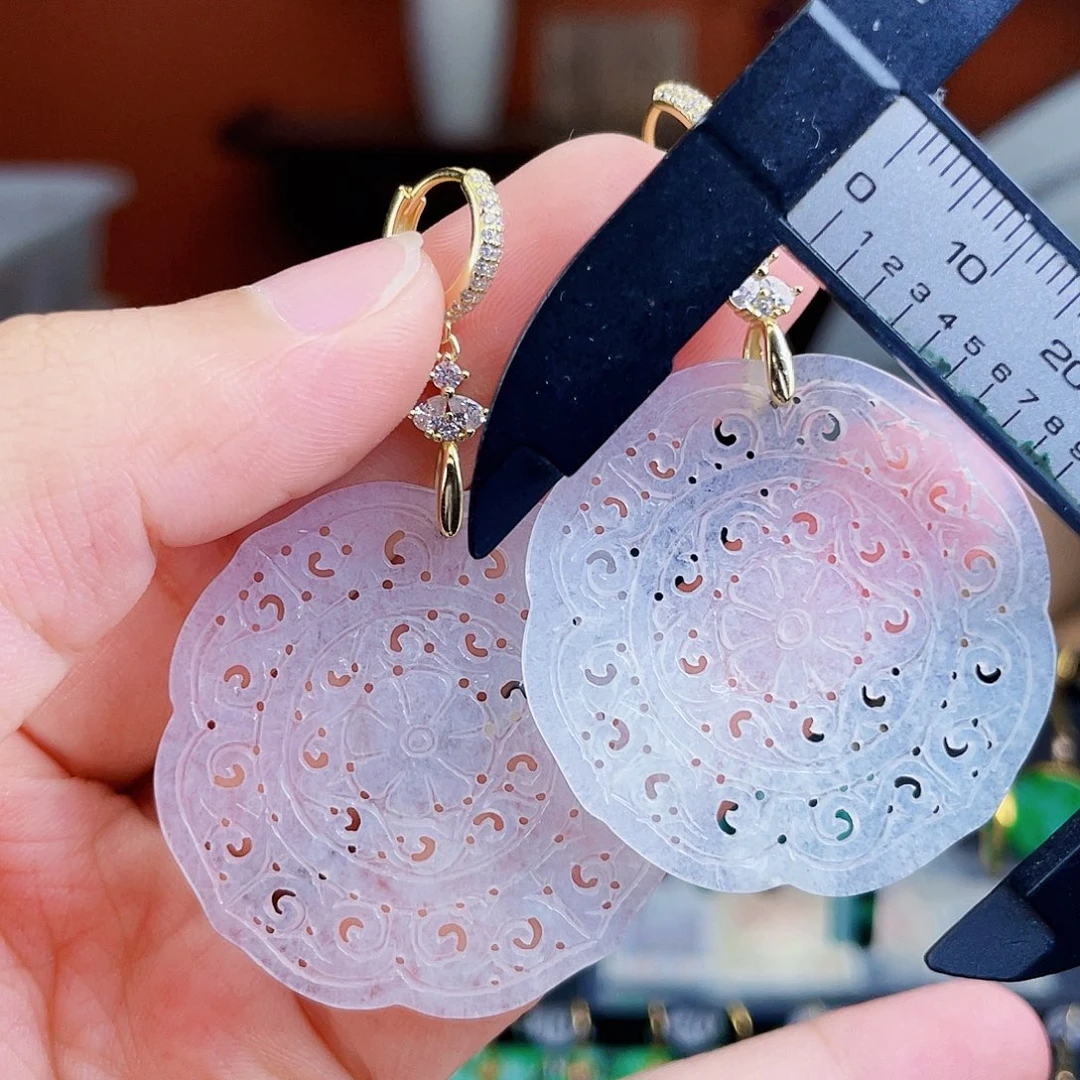 翡翠银S925镶嵌耳饰饰品