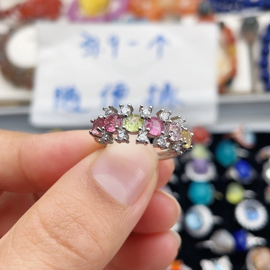 烟晶戒指银S925镶嵌