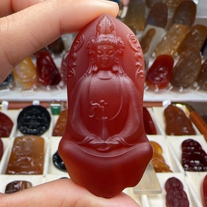 莲***者玛瑙/玉髓未镶嵌颈饰