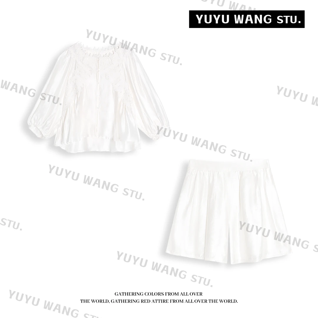 YUYU WANG【白荷】设计重工刺绣珠光感套装 RBZ2FQ008
