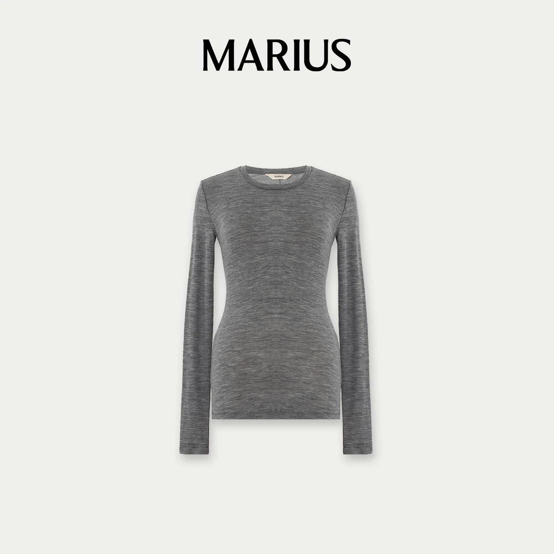 -M-'咩咩衫'经典廓形挺括基础圆领收腰T恤