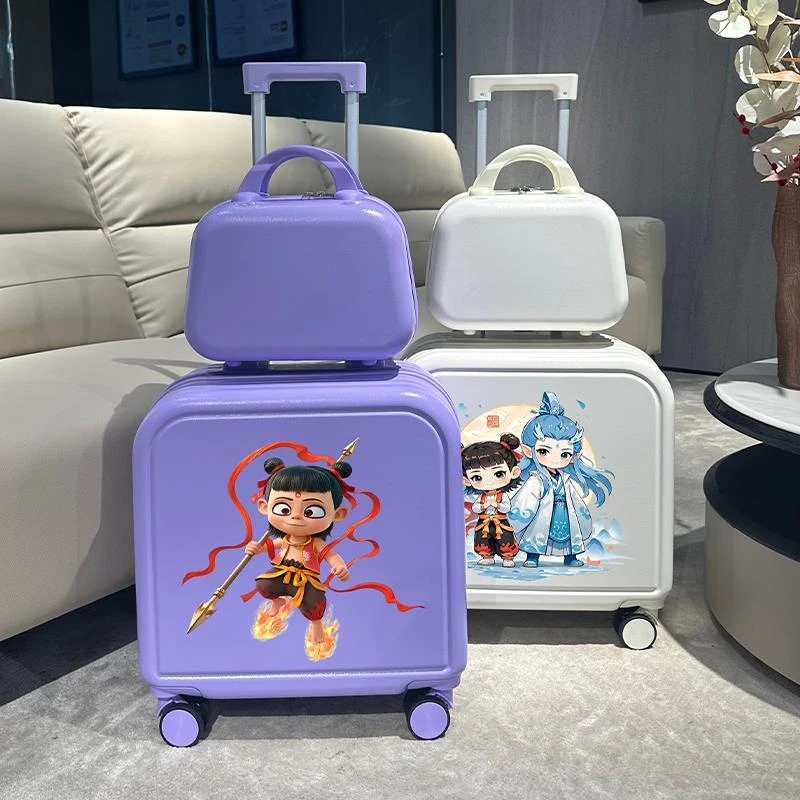 哪吒儿童拉杆箱男童卡通行李箱20寸小学生登机旅行箱出行密码箱子
