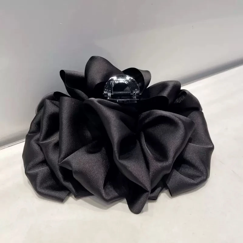 高档蓬松云朵泡泡抓夹女 新款大号蝴蝶结盘发鲨鱼夹发夹1358