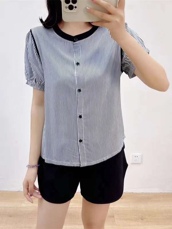 撞色衬衣.棉绸人造棉设计感撞色衬衣