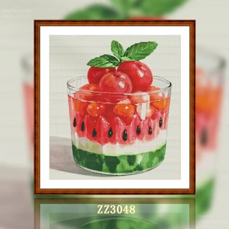 【CC3048-美食系列之水果西瓜冰沙】十字绣2025新款小件线绣客厅