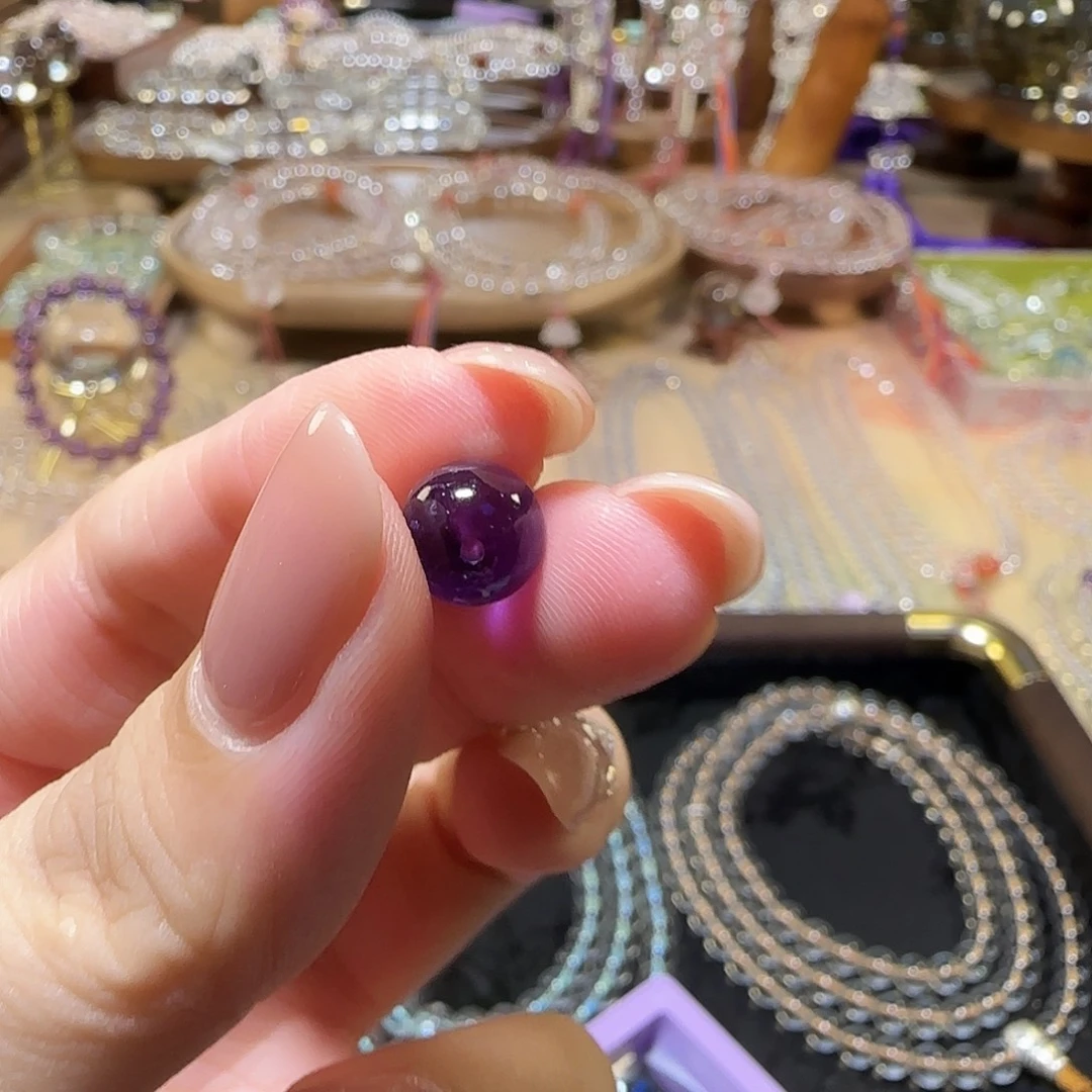 一***、水晶手链未镶嵌天然紫水晶单珠