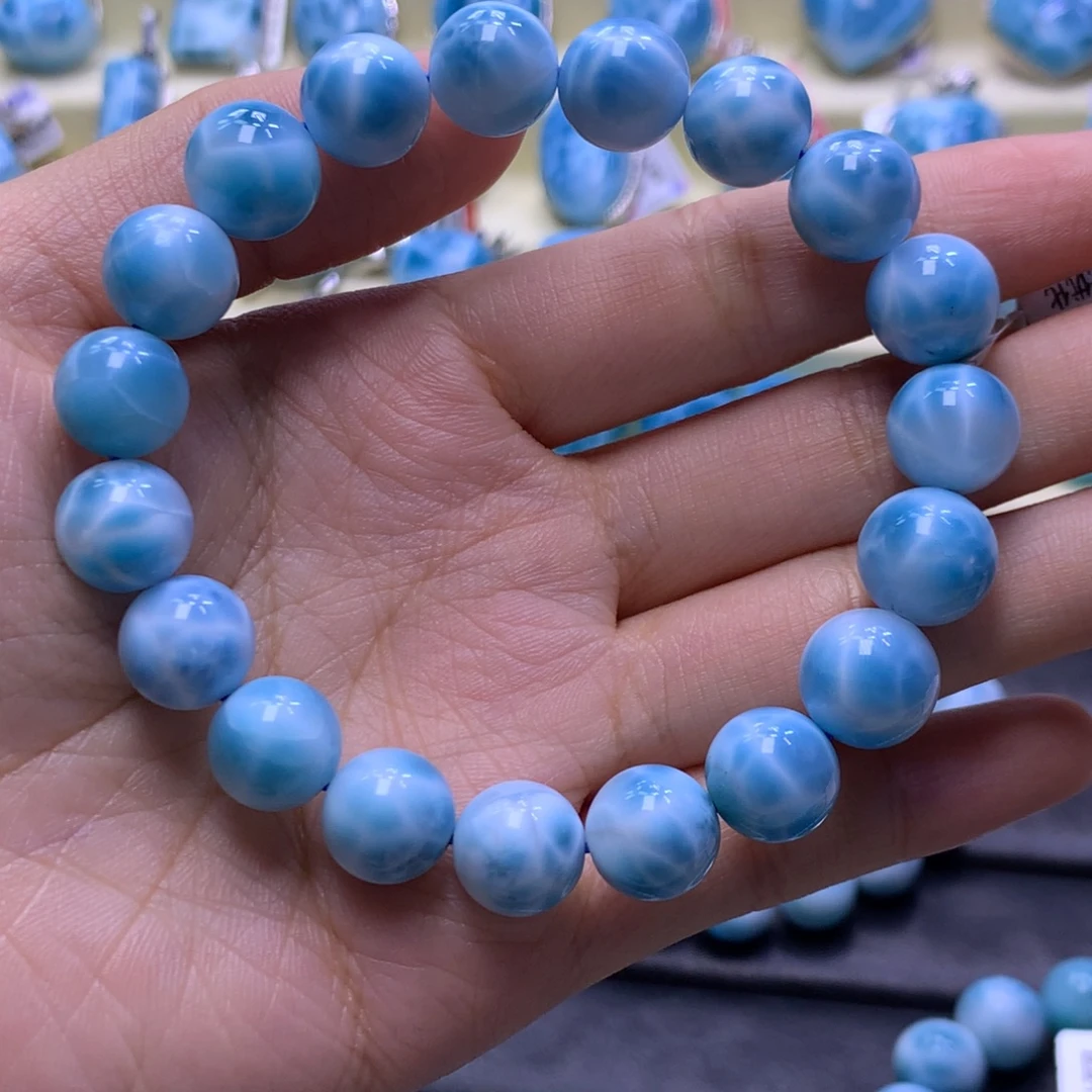 针钠钙石（海纹石）未镶嵌手串11+手串色差略异