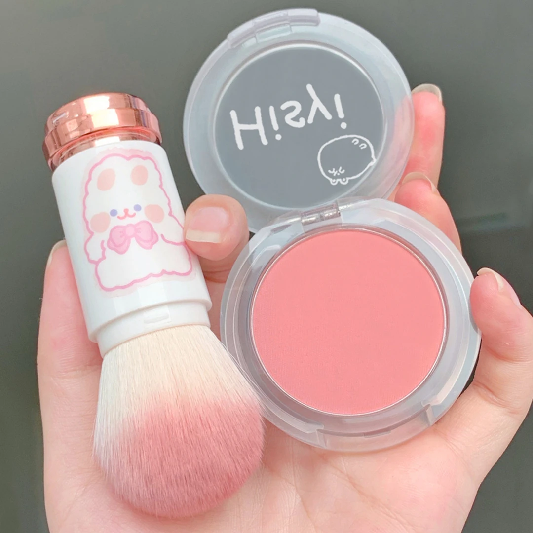 送刷子】低饱和单色腮红哑光高光防水显白提亮日常纯欲风胭脂修容