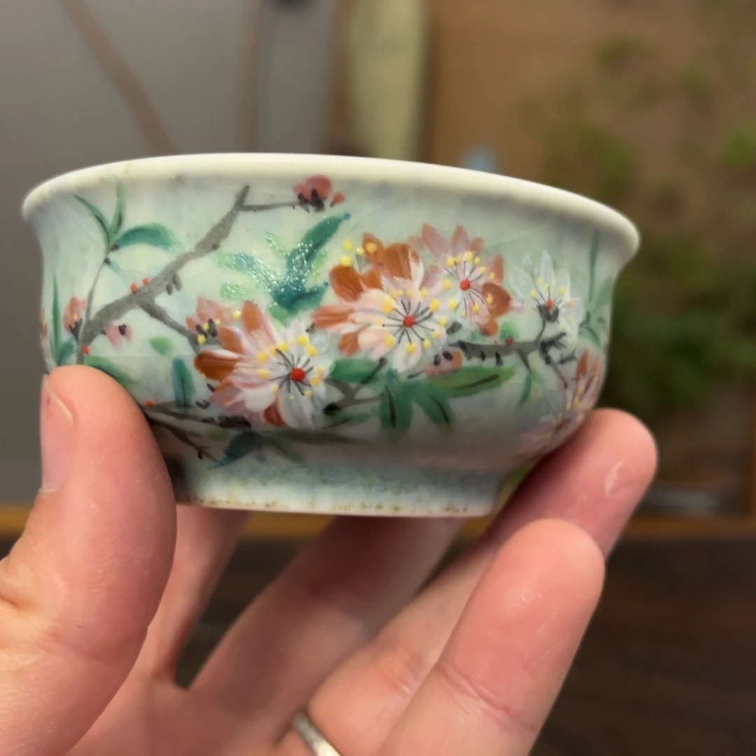 杯柴烧手工手绘陶瓷