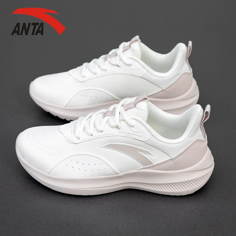 安踏女鞋2025夏季新款减震软底革面轻便跑步鞋女运动鞋休闲跑鞋女