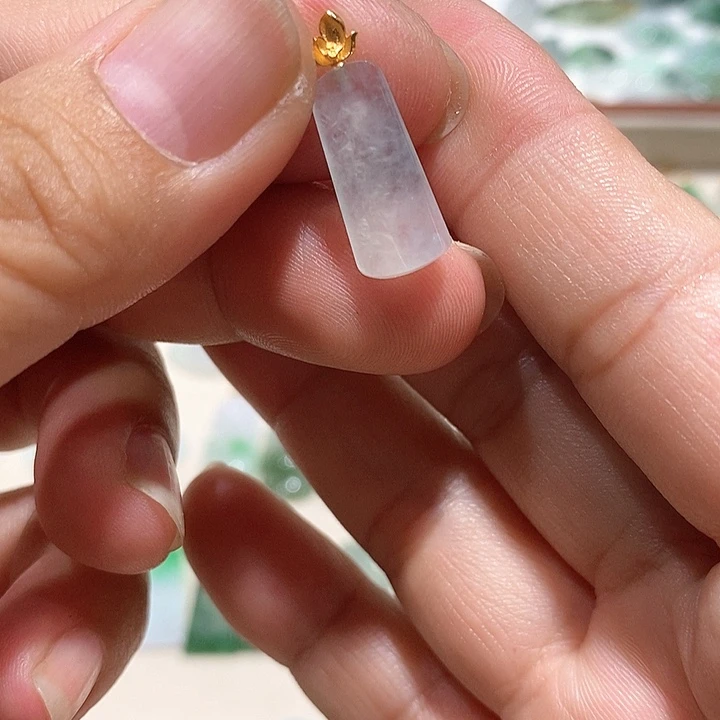 吊坠(不含链)18K金镶嵌翡翠7号