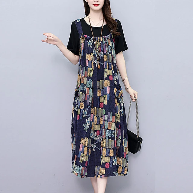 高级感时尚吊带套装裙女2024夏款宽松胖mm洋气减龄大码休闲两件套