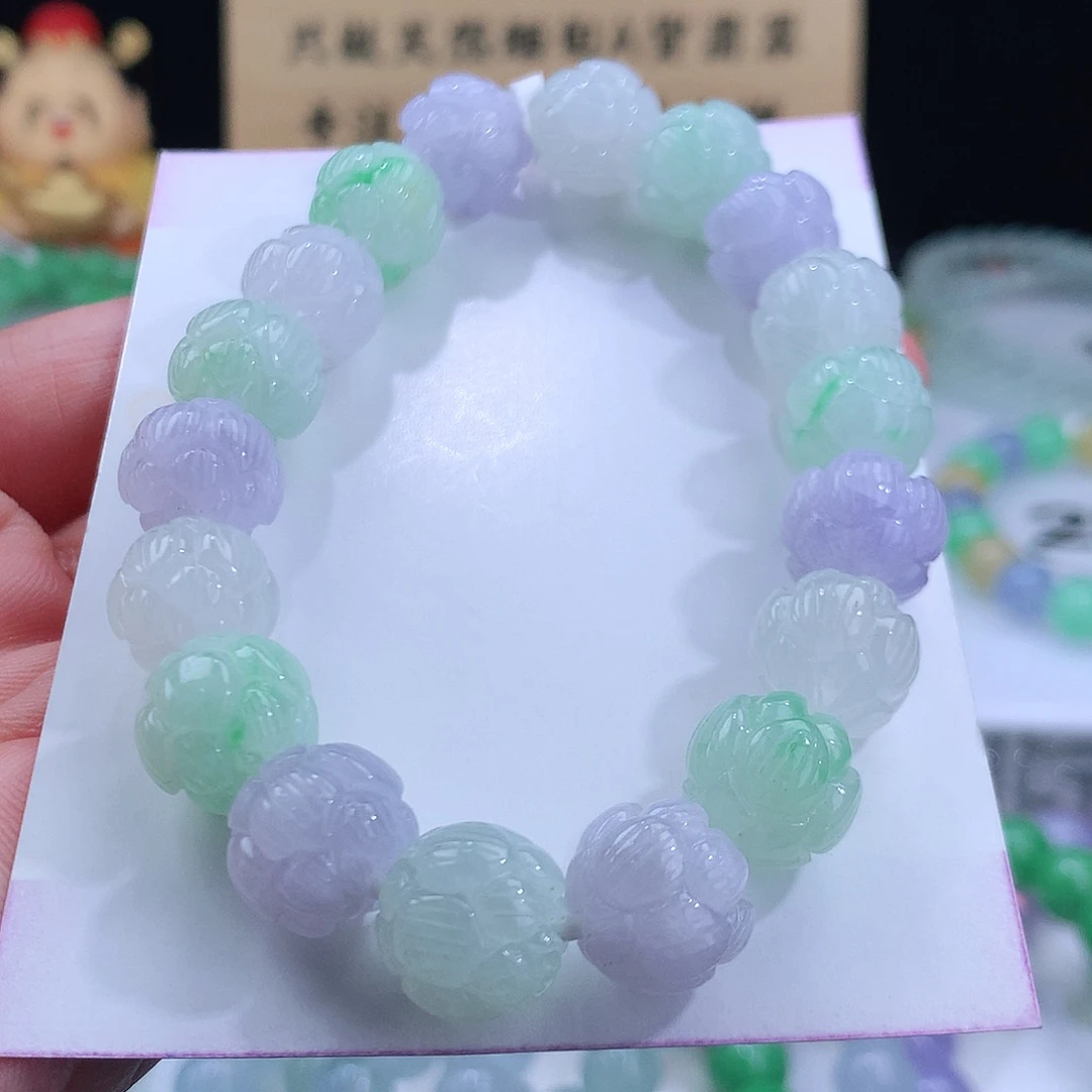 翡翠手链未镶嵌卡12mm