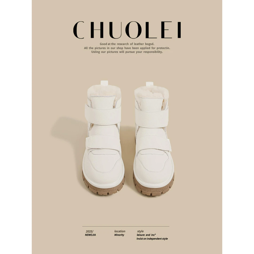 【官网C&K专柜正品】秋冬宝藏单品！2025冬季新款厚底雪地靴女白色