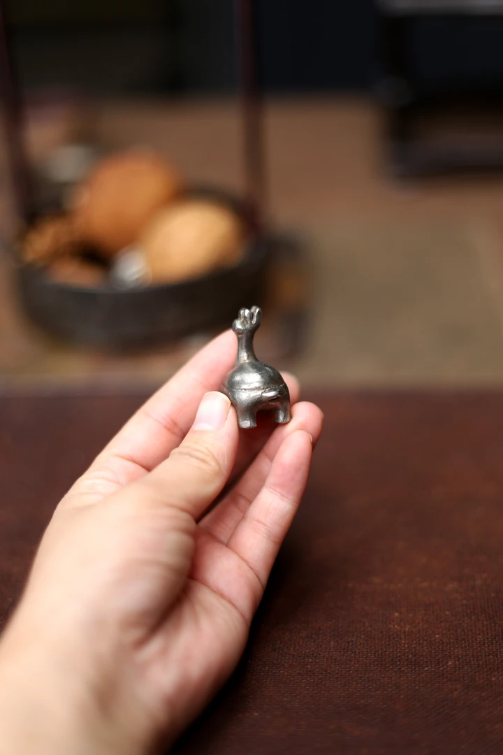 茶道摆件茶宠香道香插神兽茶道零配小乌龟香插纯锡茶具香具