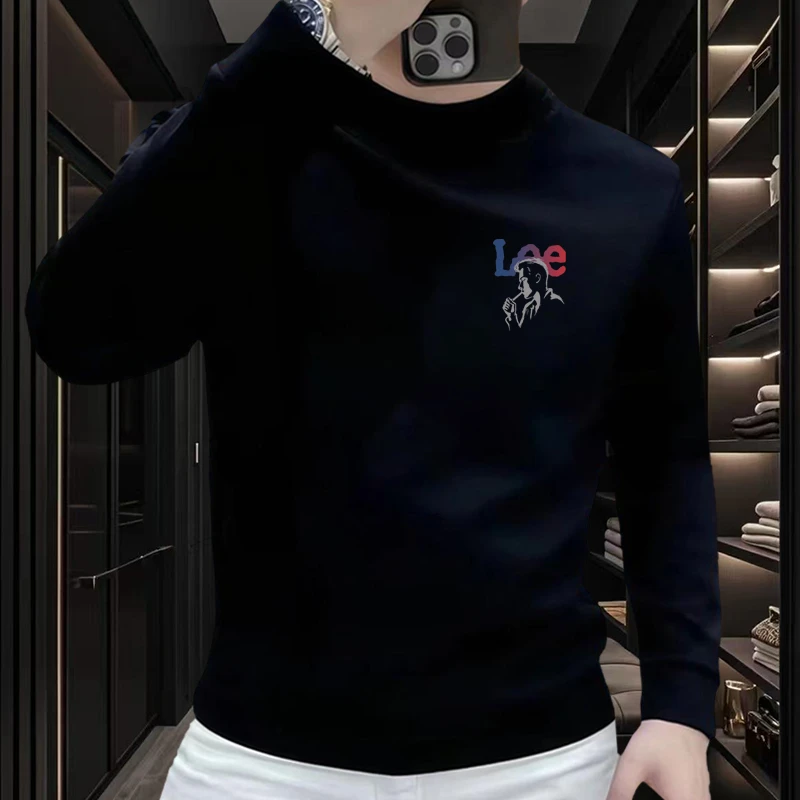 高级感创意爆款印花圆领卫衣男士ins秋冬2025新款大码打底衫上衣