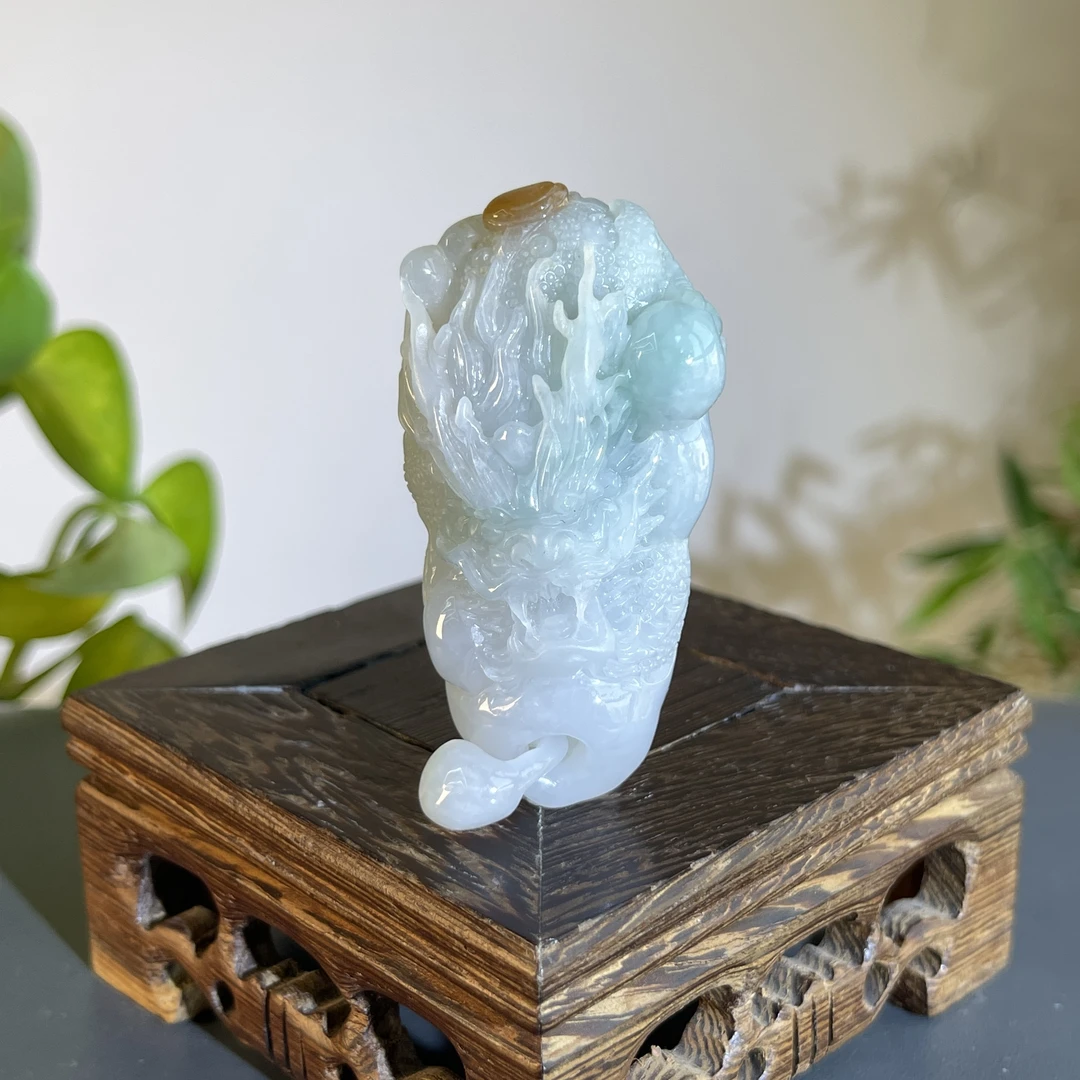 JXA17-53 天然翡翠缅甸A货 龙牌