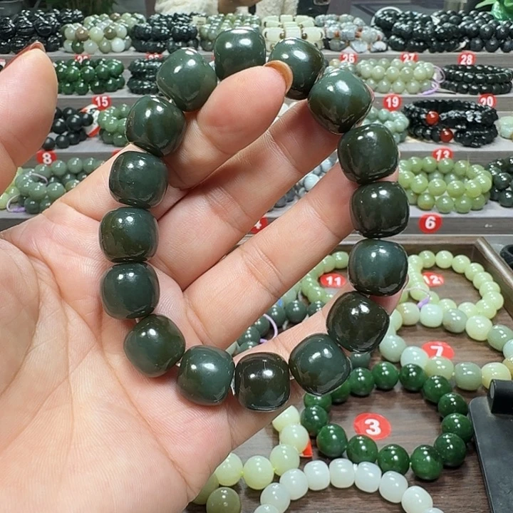 未镶嵌手链和田玉新疆且末蓝老型卡14