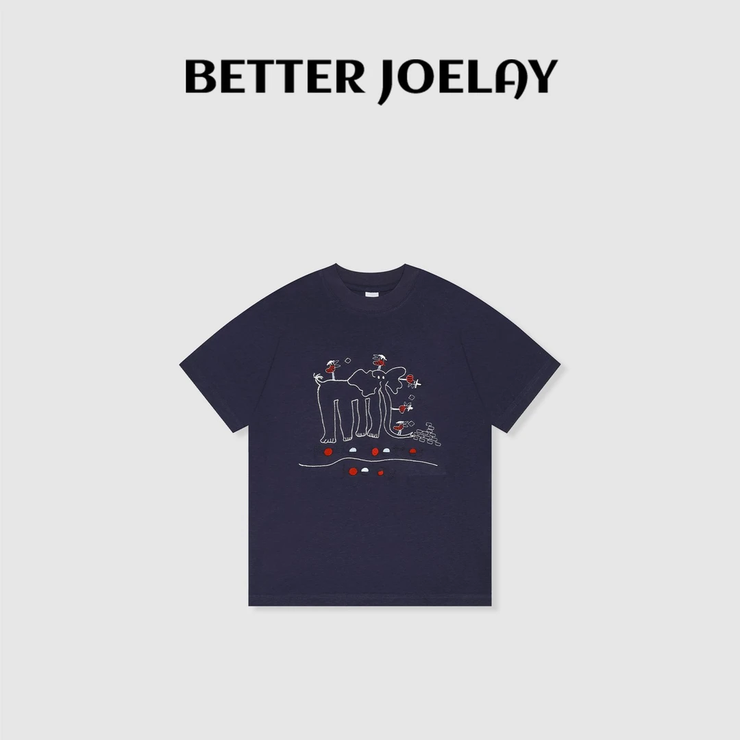 BETTER JOELAY-中版【一头大象】时尚百搭短袖T恤休闲风ZZ3899