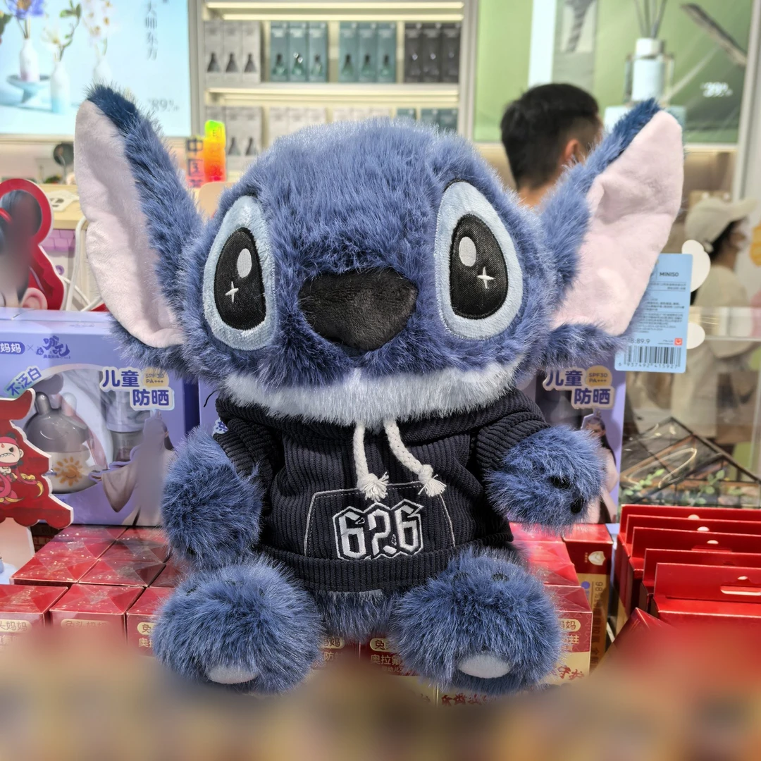 新款时尚帽衫款史迪仔公仔超酷背带裤史迪仔毛绒玩偶送女友布娃娃